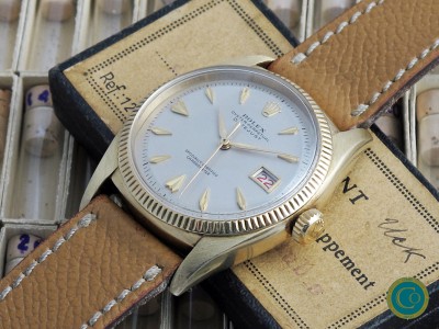  very rare 9ct gold Rolex  Datejust ref.6305 ovettone from 1955