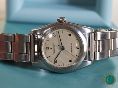 Rolex Bubbleback ref.2940 with beautiful Bauhaus style dial
