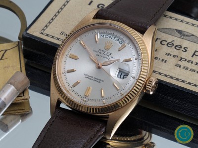 pink gold Rolex 1803 Day-Date from 1960 in mint condition.